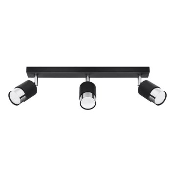 Kohdevalo NERO 3xGU10/40W/230V musta/kiiltävä kromi