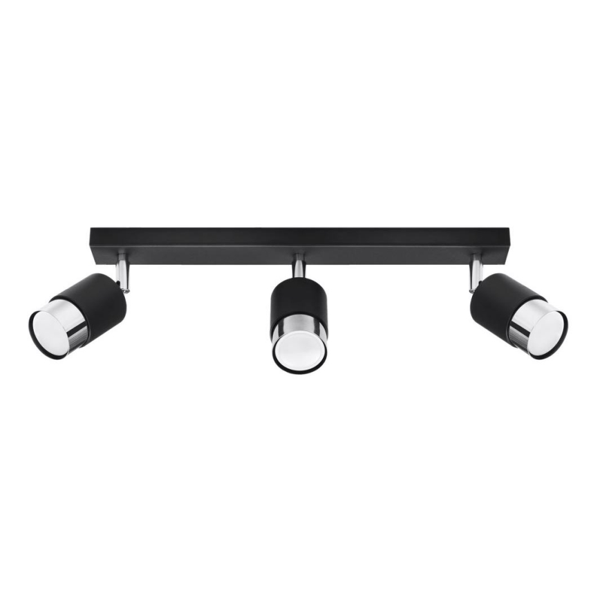 Kohdevalo NERO 3xGU10/40W/230V musta/kiiltävä kromi