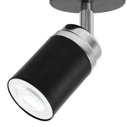 Kohdevalo RENO 1xGU10/8W/230V musta/kiiltävä kromi