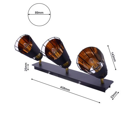 Kohdevalo RICK 3xE14/40W/230V
