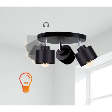 Kohdevalo SIMPLY BLACK 3xE27/60W/230V d. 30 cm