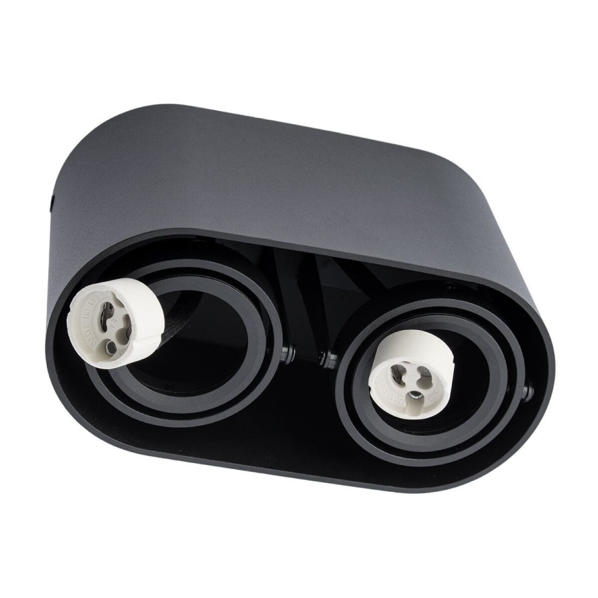 Kohdevalo SIROK 2xGU10/30W/230V musta
