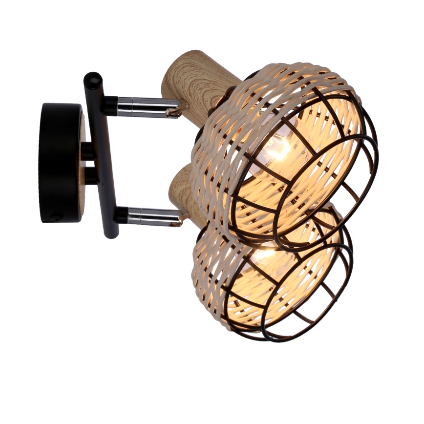 Kohdevalo TAJGA 2xE14/40W/230V rottinki/musta