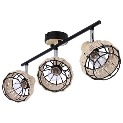 Kohdevalo TAJGA 3xE14/40W/230V rottinki/musta
