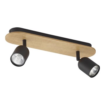 Kohdevalo TOP WOOD 2xGU10/10W/230V musta/puu
