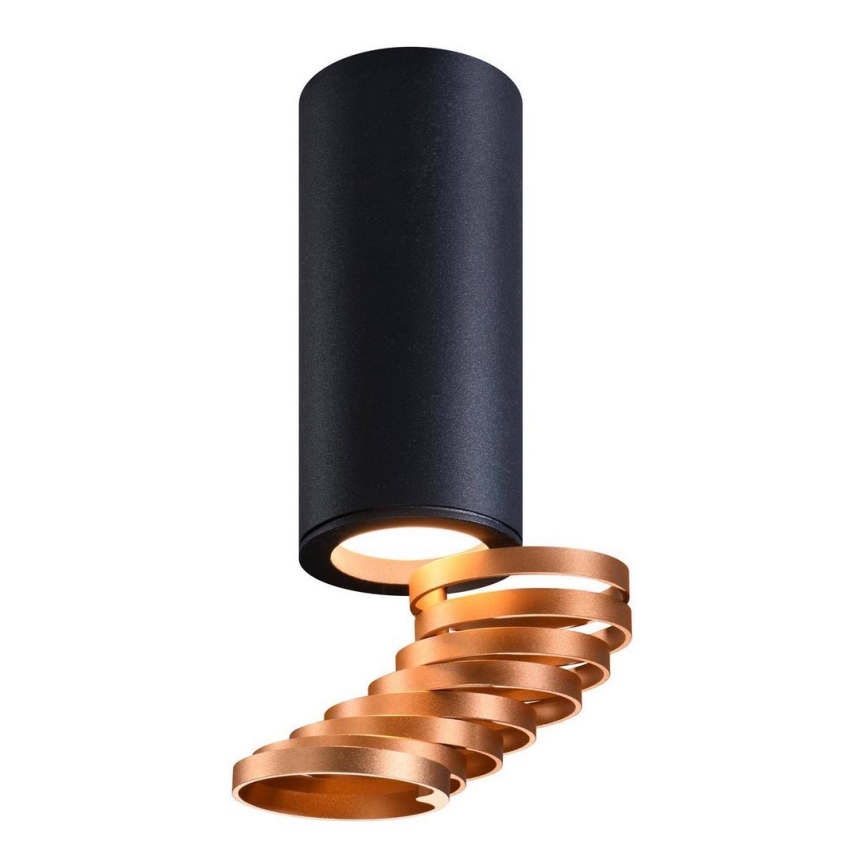 Kohdevalo TUBA 1xGU10/15W/230V musta/kupari