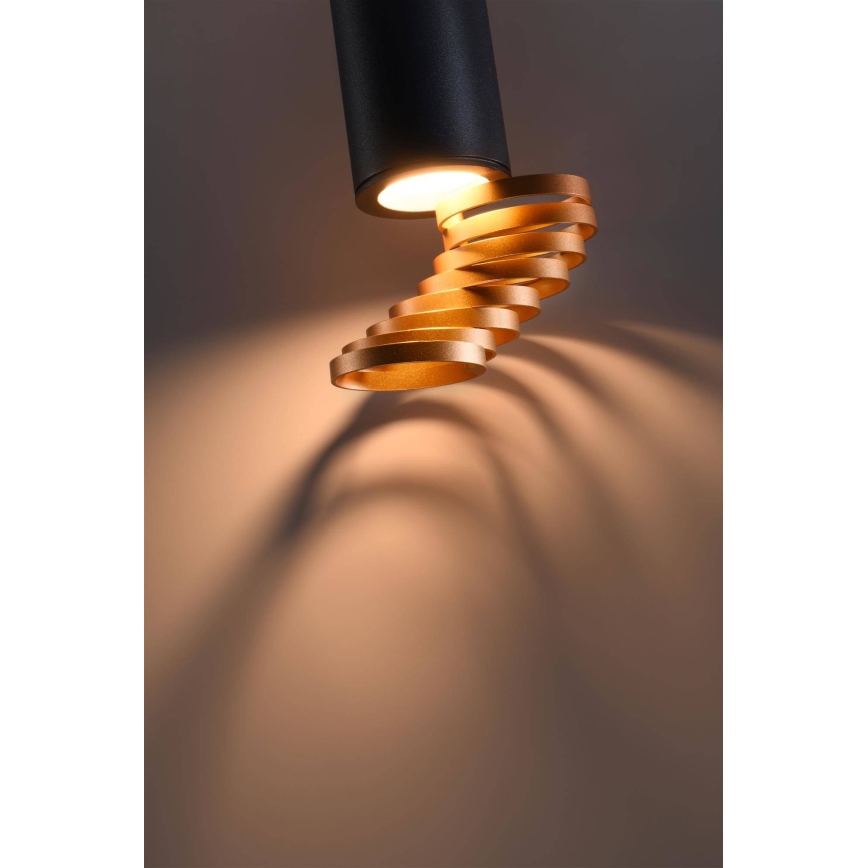 Kohdevalo TUBA 1xGU10/15W/230V musta/kupari