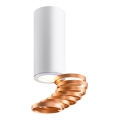 Kohdevalo TUBA 1xGU10/15W/230V valkoinen/kupari