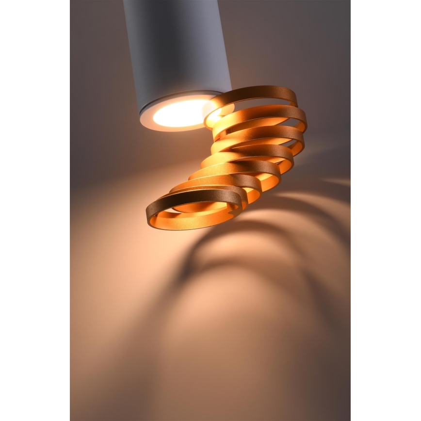 Kohdevalo TUBA 1xGU10/15W/230V valkoinen/kupari