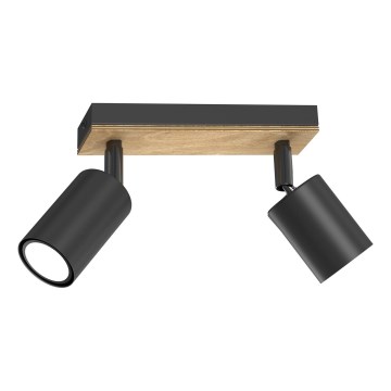 Kohdevalo TULON 2xGU10/8W/230V musta/tammi
