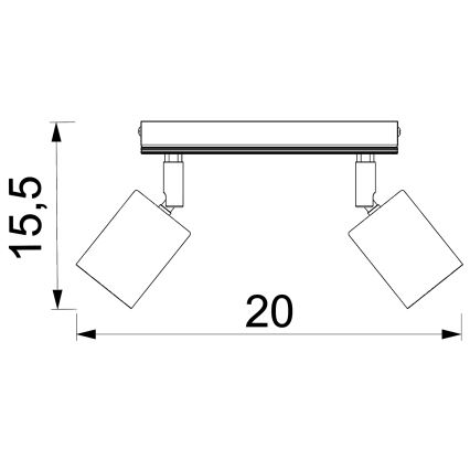 Kohdevalo TULON 2xGU10/8W/230V musta/tammi