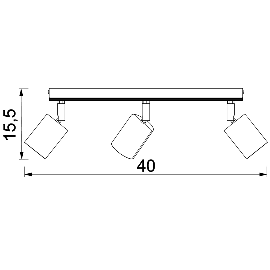 Kohdevalo TULON 3xGU10/8W/230V musta/tammi