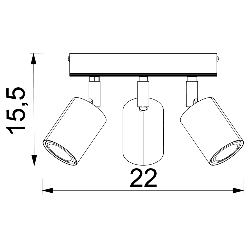 Kohdevalo TULON 3xGU10/8W/230V musta/tammi