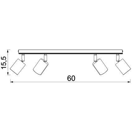 Kohdevalo TULON 4xGU10/8W/230V musta/tammi
