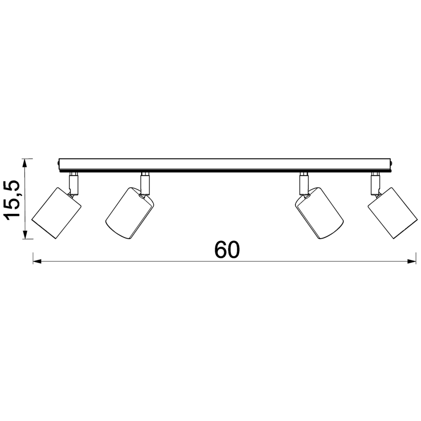 Kohdevalo TULON 4xGU10/8W/230V musta/tammi