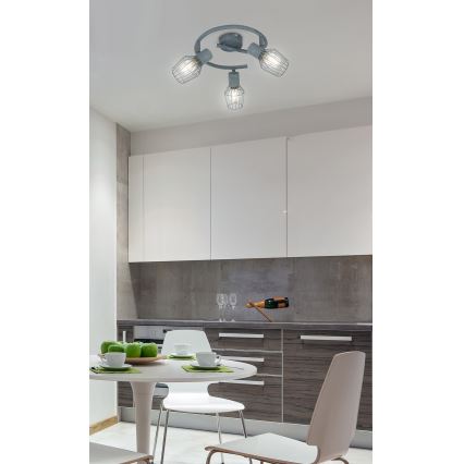 Kohdevalo VIKING 3xE14/40W/230V harmaa