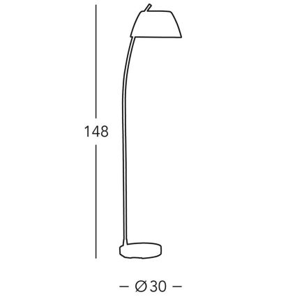 Kolarz 0051.41.6 - Lattialamppu MALMÖ 1xE27/60W/230V