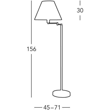 Kolarz 264.41.4 - Lattialamppu HILTON 1xE27/60W/230V