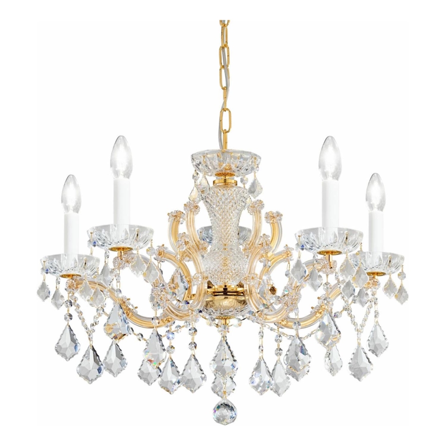 Kolarz 3149.85.3.KoT - Kristalli-ketjukattokruunu MARIA LOUISE 5xE14/40W/230V 24K kulta