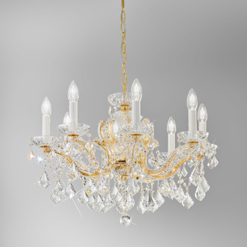 Kolarz 3149.88.3.KoT - Kristalli-ketjukattokruunu MARIA LOUISE 8xE14/40W/230V 24K kulta