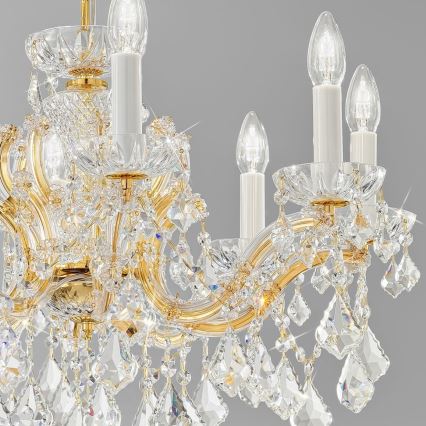 Kolarz 3149.88.3.KoT - Kristalli-ketjukattokruunu MARIA LOUISE 8xE14/40W/230V 24K kulta