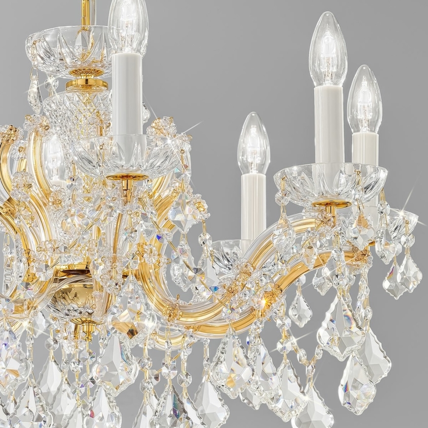 Kolarz 3149.88.3.KoT - Kristalli-ketjukattokruunu MARIA LOUISE 8xE14/40W/230V 24K kulta