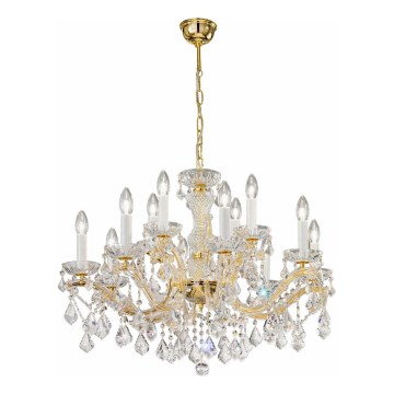 Kolarz 3149.88+4.3.KoT - Kristalli-ketjukattokruunu MARIA LOUISE 12xE14/40W/230V 24K kulta