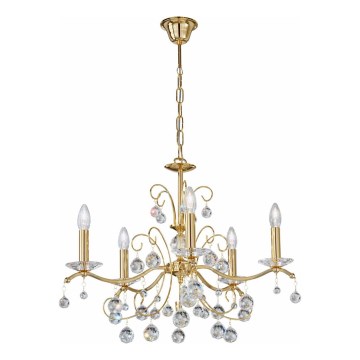 Kolarz 3234.85.3.KoT - Kristalli-ketjukattokruunu CARMEN 5xE14/60W/230V 24K kulta