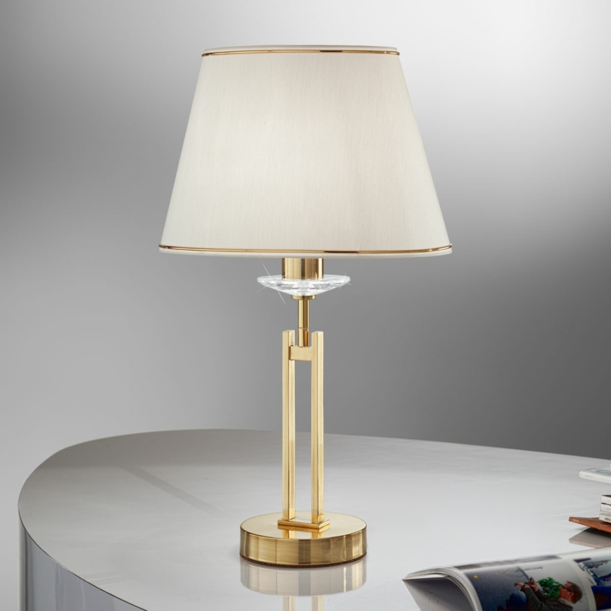 Kolarz 330.71.8C - Kristallipöytävalaisin IMPERIAL 1xE27/60W/230V kulta/beige