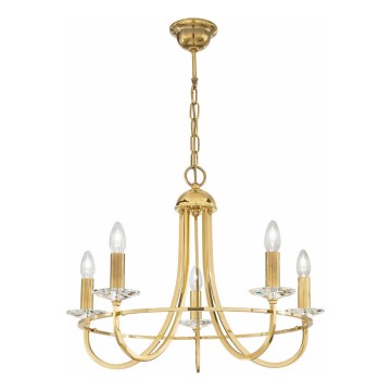 Kolarz 330.85.8C - Kristalli-ketjukattokruunu IMPERIAL 5xE14/60W/230V kulta