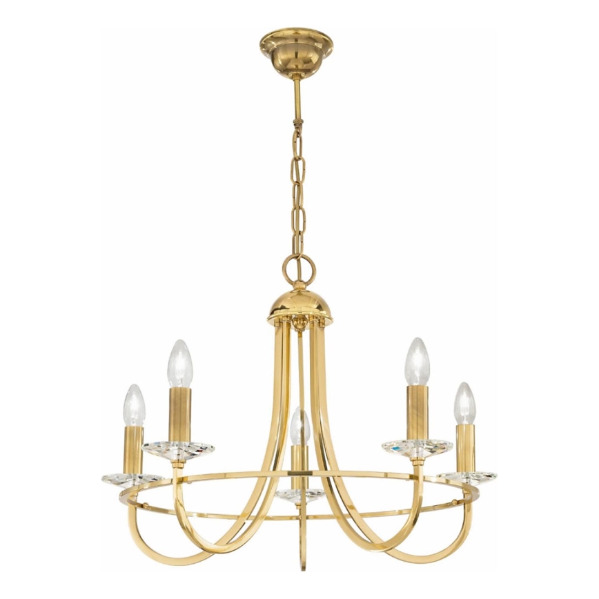 Kolarz 330.85.8C - Kristalli-ketjukattokruunu IMPERIAL 5xE14/60W/230V kulta