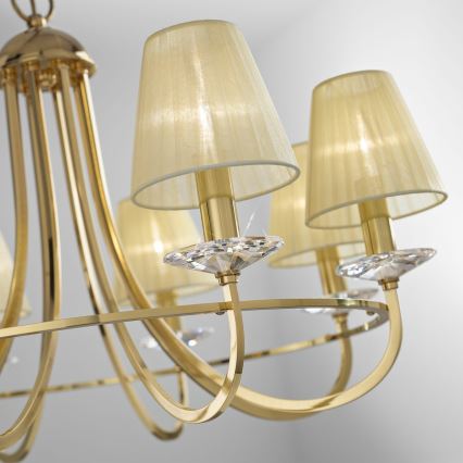 Kolarz 330.85.8C - Kristalli-ketjukattokruunu IMPERIAL 5xE14/60W/230V kulta
