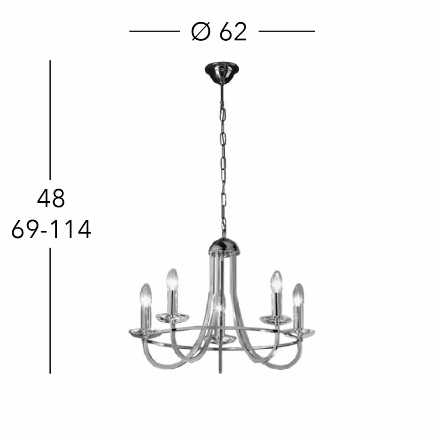 Kolarz 330.85.8C - Kristalli-ketjukattokruunu IMPERIAL 5xE14/60W/230V kulta