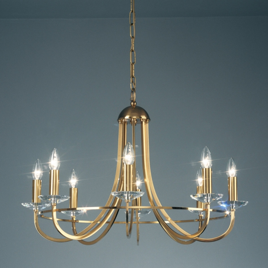 Kolarz 330.88.8C - Kristalli-ketjukattokruunu IMPERIAL 8xE14/60W/230V kulta