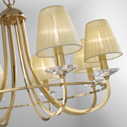 Kolarz 330.88.8C - Kristalli-ketjukattokruunu IMPERIAL 8xE14/60W/230V kulta