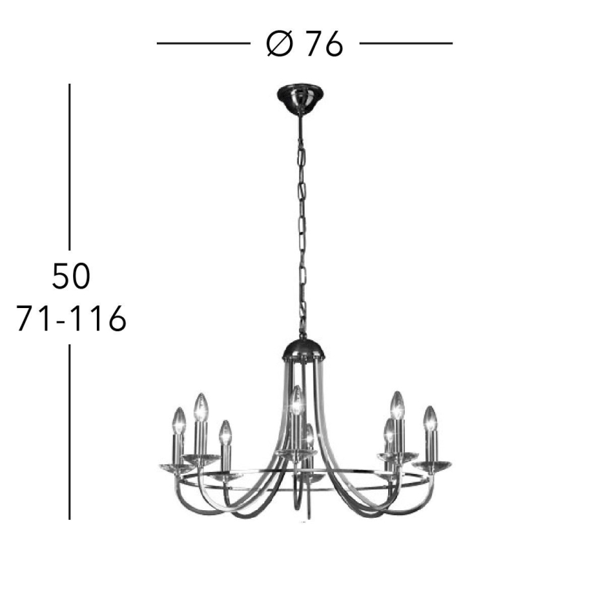 Kolarz 330.88.8C - Kristalli-ketjukattokruunu IMPERIAL 8xE14/60W/230V kulta