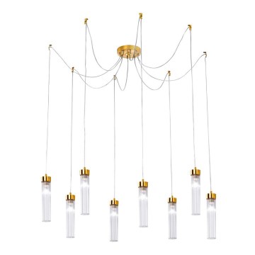 Kolarz 6009.30830 - Kattokruunu johdossa RAGGIO 8xE14/25W/230V hämähäkki 24K kulta