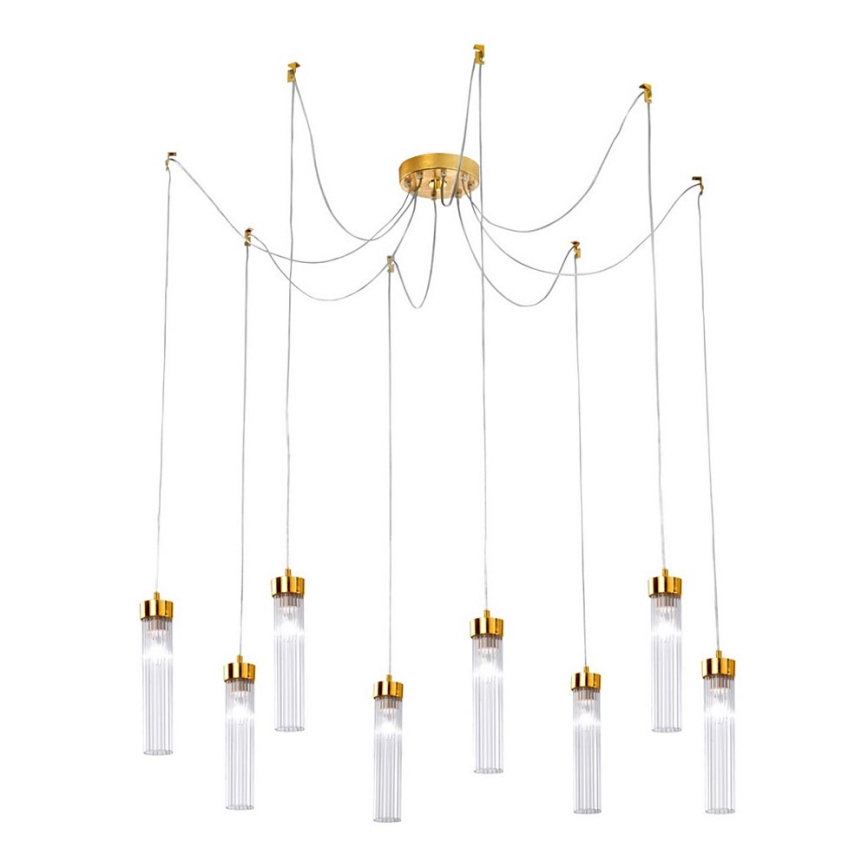 Kolarz 6009.30830 - Kattokruunu johdossa RAGGIO 8xE14/25W/230V hämähäkki 24K kulta