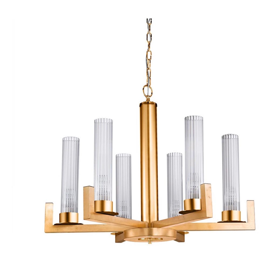 Kolarz 6009.80630 - Kattokruunu ketjussa RAGGIO 6xE14 / 25W / 230V 24K kulta