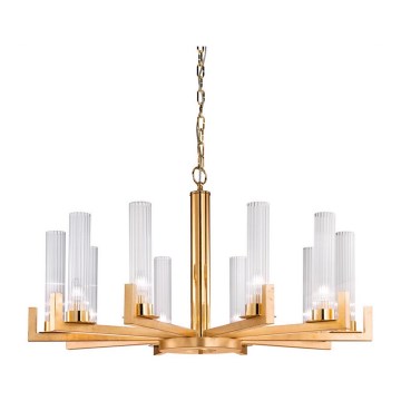 Kolarz 6009.81030 - Kattokruunu ketjussa RAGGIO 10xE14 / 25W / 230V 24K kulta