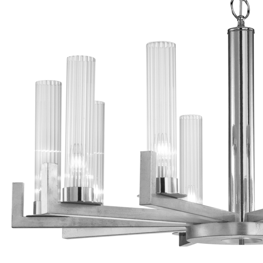 Kolarz 6009.81050 - Kattokruunu ketjussa RAGGIO 10xE14 / 25W / 230V hopea