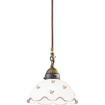 Kolarz 731.30.160 - Riippuvalaisin kaapelilla NONNA 1xE27/75W/230V halkaisija 20 cm, kukkakuvioitu, ruusukultainen