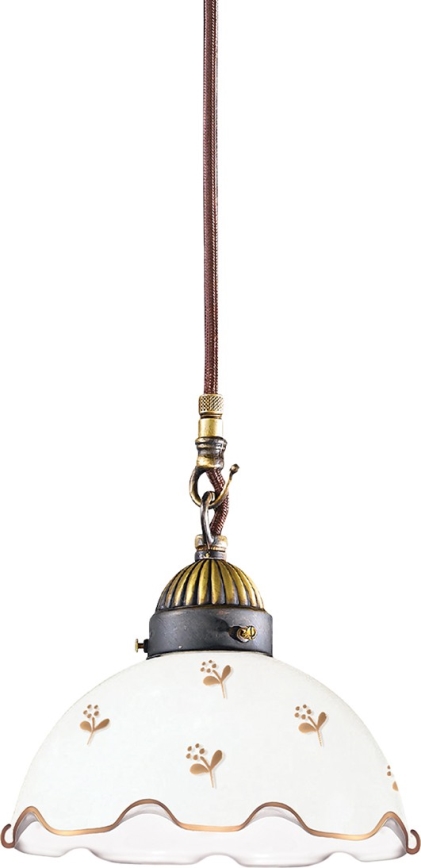 Kolarz 731.30.160 - Riippuvalaisin kaapelilla NONNA 1xE27/75W/230V halkaisija 20 cm, kukkakuvioitu, ruusukultainen