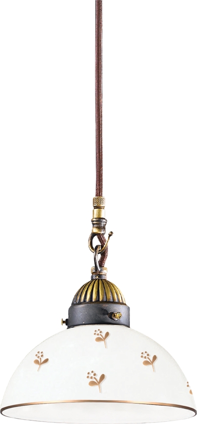 Kolarz 731.30.170 - NONNA-riippuvalaisin kaapelilla, 1xE27/75W/230V, halkaisija 20 cm, kukkakuvio, ruusukulta