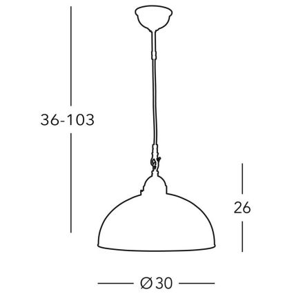 Kolarz 731.30.54 - Kattokruunu narulla NONNA 1xE27/75W/230V