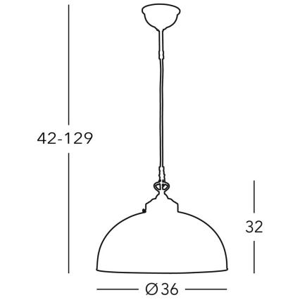 Kolarz 731.32.55 - Kattokruunu narulla NONNA 1xE27/75W/230V