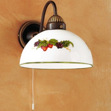 Kolarz 731.61.121 - Seinävalaisin NONNA 1xE27/75W/230V viinirypäleet/mansikoita