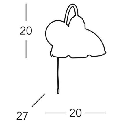 Kolarz 731.61.21 - Seinävalaisin NONNA 1xE27/75W/230V vihreä
