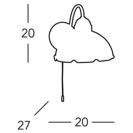 Kolarz 731.61.53 - Seinävalaisin NONNA 1xE27/75W/230V