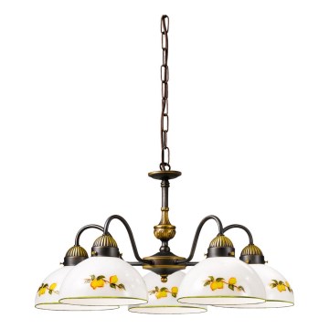 Kolarz 731.85.126 - Kattokruunu ketjussa NONNA 5xE27/75W/230V sitruunat